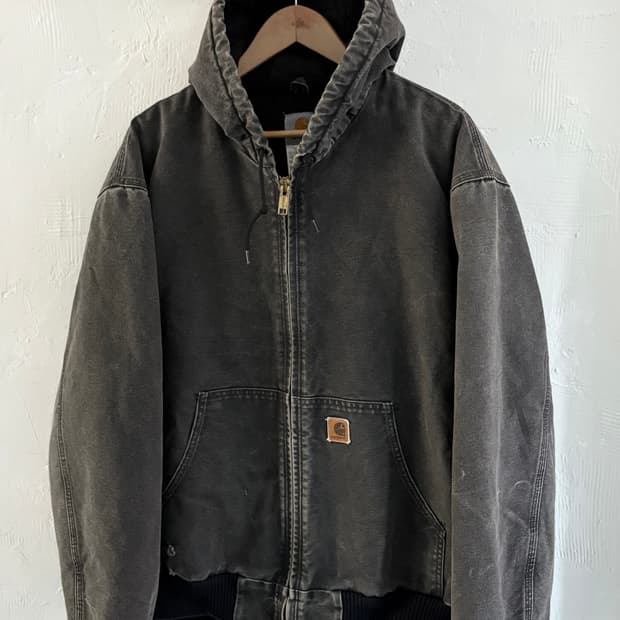 Carhartt 칼하트 차콜컬러 후드 워크자켓