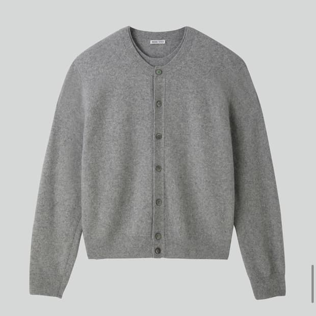 렉토 크루넥 레이어드 가디건 멜란지 그레이 S