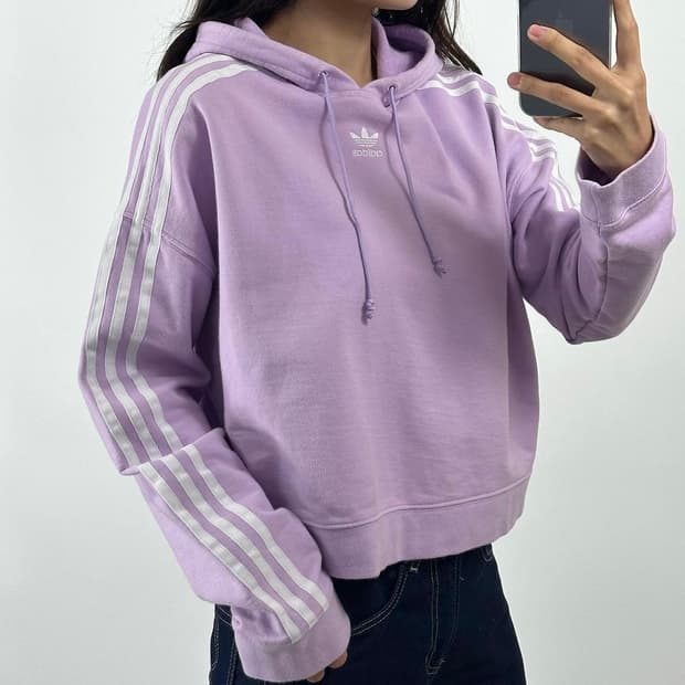 아디다스 크롭 후드티