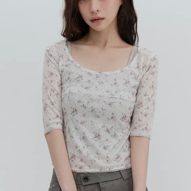하이스쿨디스코 레이스 플라워 7부 티
