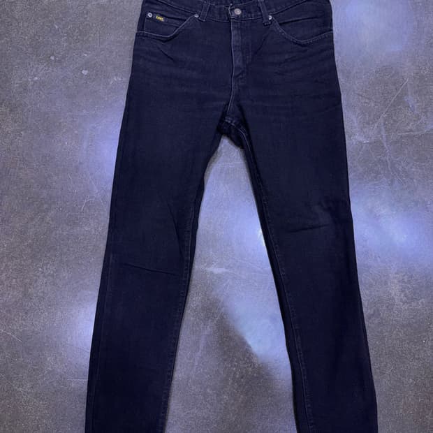 Lee 리 빈티지 블랙 워싱 USA 메이드 테이퍼드핏 블랙진 32