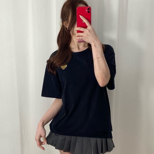 꼼데가르송 골드 와펜 라운드 티