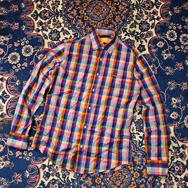 휴고보스(Hugo Boss) 비즈니스 케주얼 버튼다운 체크셔츠