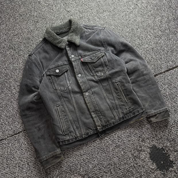 리바이스 워싱블랙 쉐르파 트러커 워크 자켓 3242