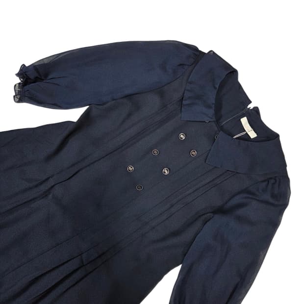 JJ지고트 다크네이비 쉬폰 프릴 롱 원피스 S