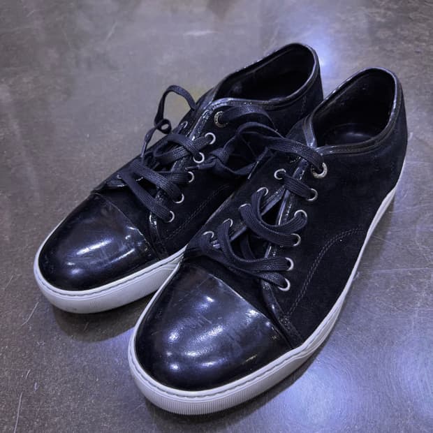 랑방 벨루어 스웨이드 블랙 애나멜 스니커즈 7 (260)