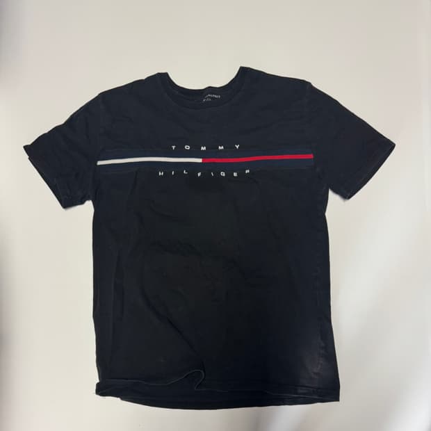 타미힐피거 로고 스펠아웃 반팔 티셔츠 L 블랙