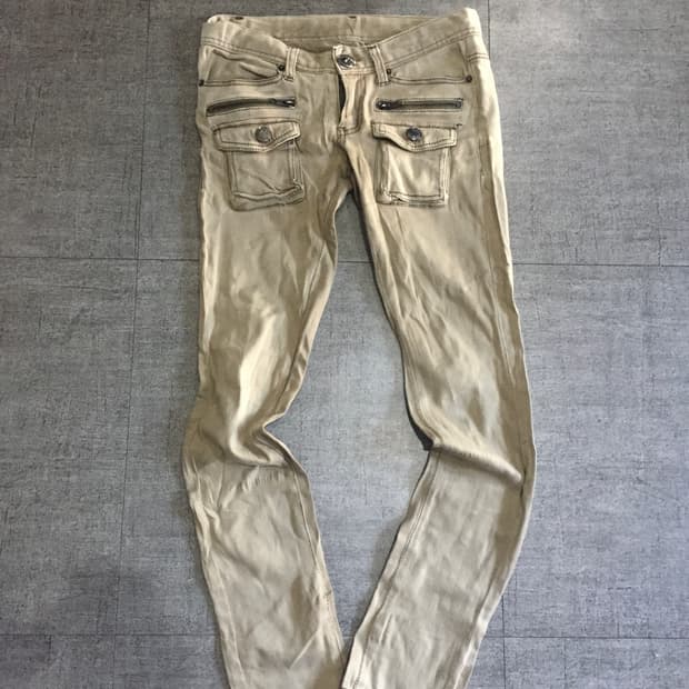 일본빈티지 Triclcgorl 핀터깔y2k 오리엔탈펑크 로우라이즈워크팬츠