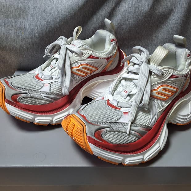 [새상품급] 발렌시아가 10xl 스니커즈 오렌지 38