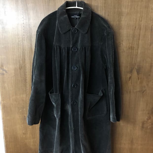 Comme des garcons tricot 코듀로이 셔링 코트 s