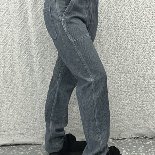 빈티지 빅포켓 유니크 스트라이프 면바지 M C06756