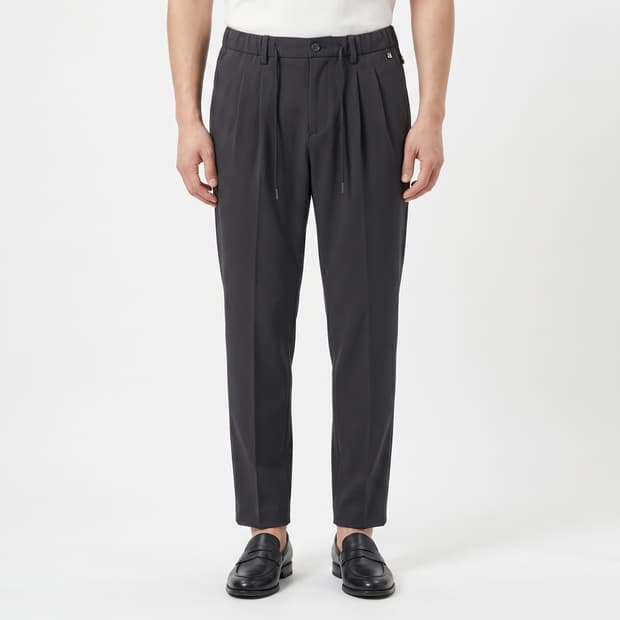 [78/30] 알레그리 드로스트링 밴딩 슬랙스 블랙 (ARPA2B337)