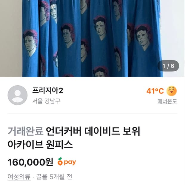 삽니다)언더커버 데이비드보위 원피스
