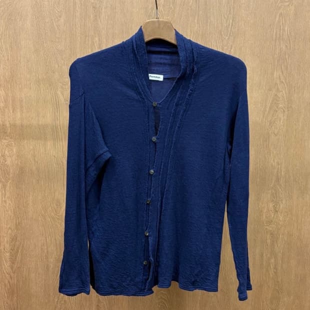 이세이미야케 Plantation 숄칼라 버튼 러프 디테일 가디건