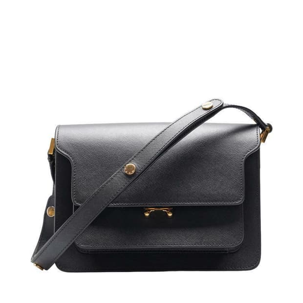 (중고) 마르니 블랙 사피아노 트렁크 미듐 숄더백