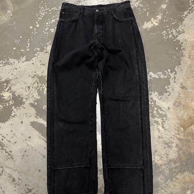 쿠어 컷오프패널드 데님팬츠 S 