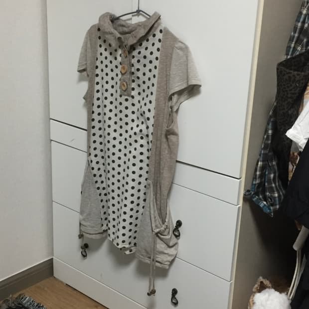 빈티지 카라 도트 원피스