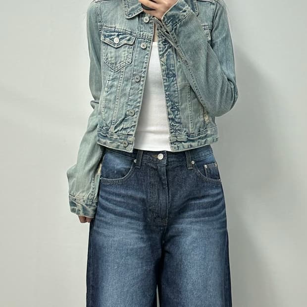 아베크롬비 포켓 워싱 데님 자켓