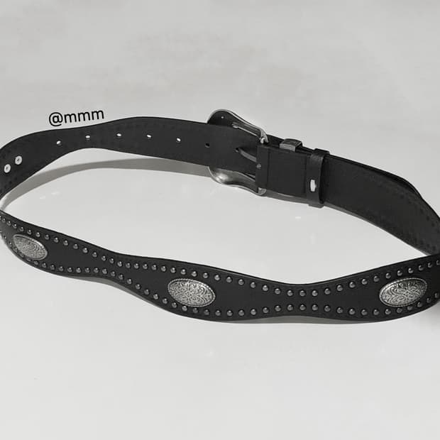 [Unisex] 웨스턴 엔틱 장식 가죽 벨트