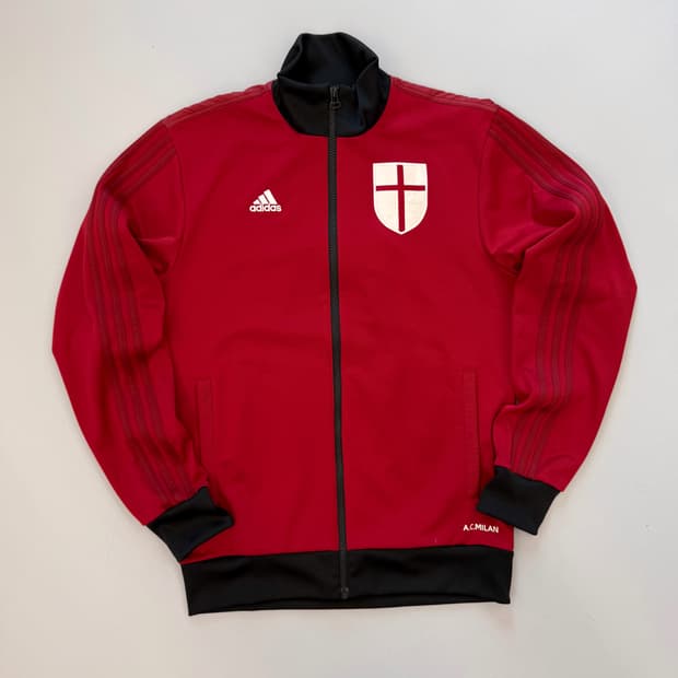 아디다스 루즈핏 AC밀란 딥레드 트랙 져지 