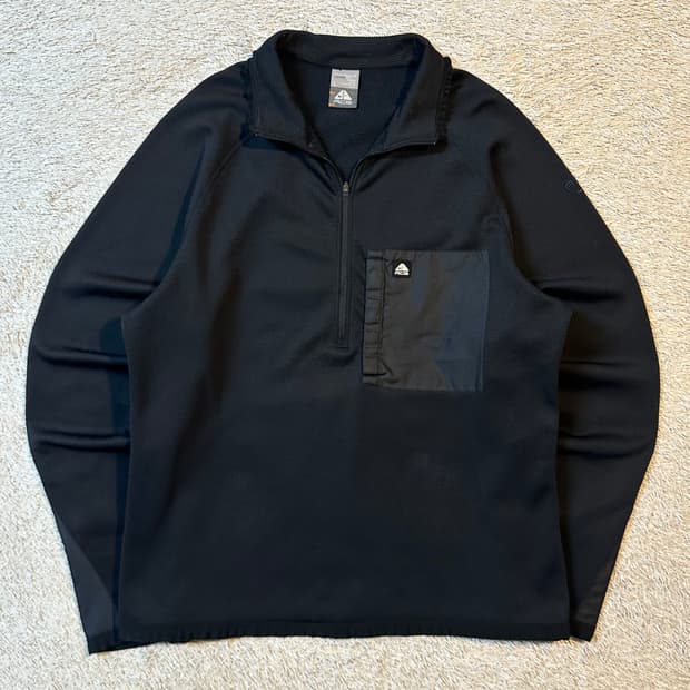00's 나이키 ACG 올드스쿨 스몰로고 하프 반집업 블랙