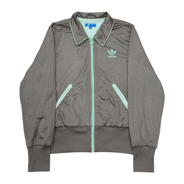 아디다스 빈티지 빅로고 메쉬 코코아 브라운 민트 초코 트랙탑 져지 자켓
