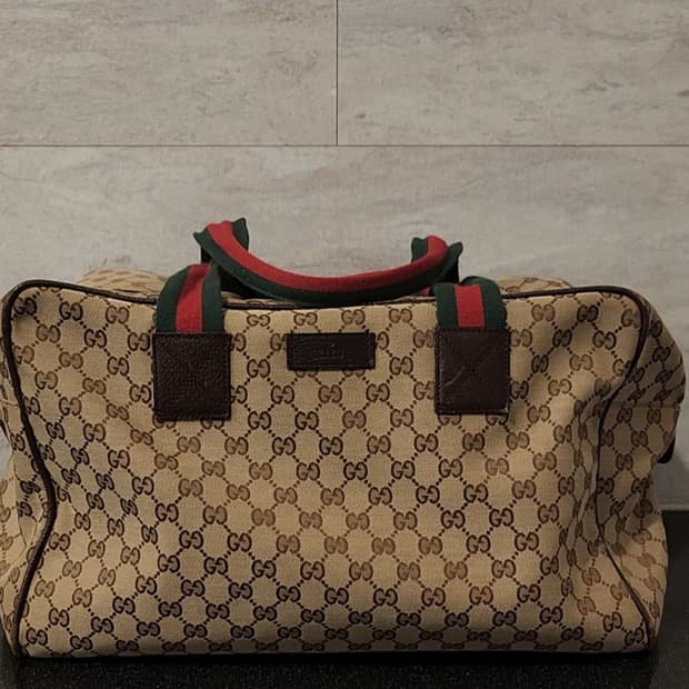 구찌Gucci 자가드 삼선 여행가방 겸 빅 토트백(모델명