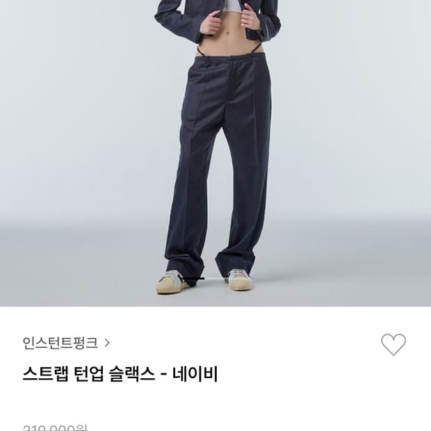인스턴트펑크 스트랩 턴업 슬랙스 네이비  M