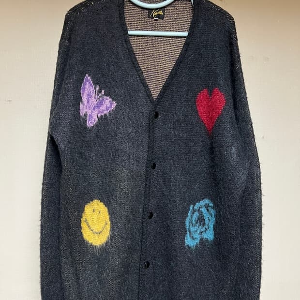 유일매물 L) 니들스 스튜디오스 모헤어 빠삐용 가디건 블랙