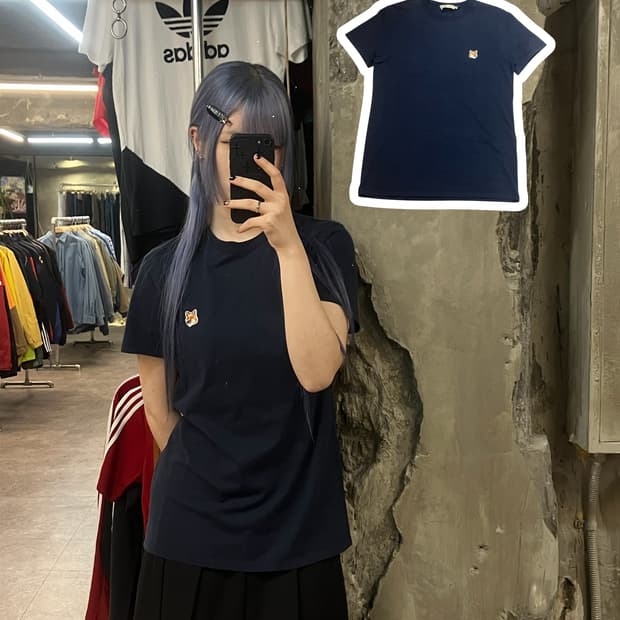 메종키츠네 반팔 티셔츠 네이비 XS #csz2330