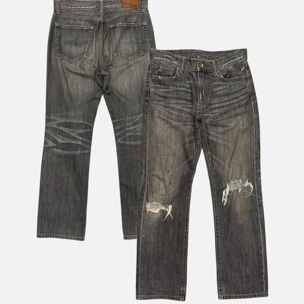 vintage uniqlo fade distressed jean