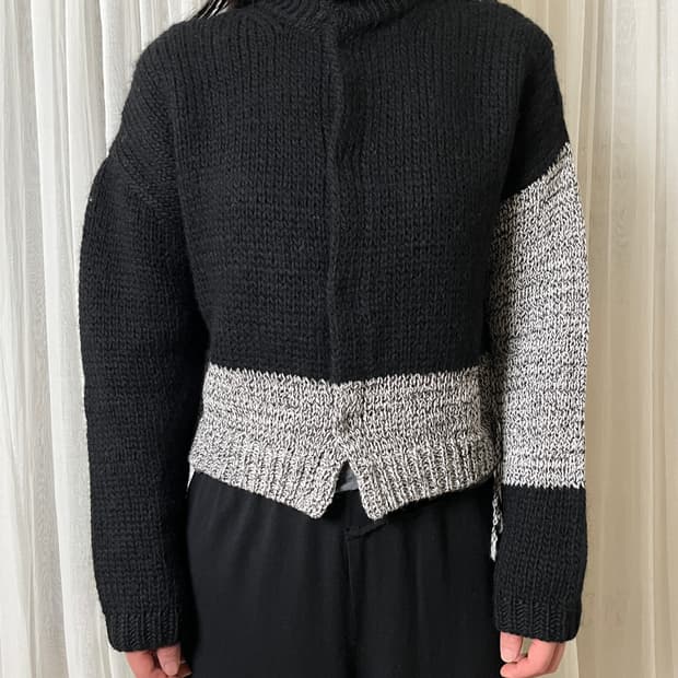 요지야마모토 컬러블록 니트자켓 yohji yamamoto 가디건