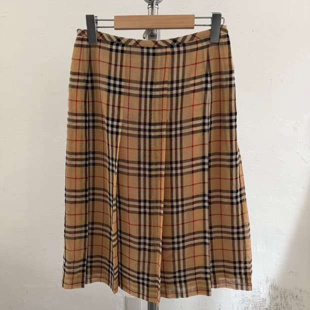 Burberry 버버리 블루라벨 노바체크 린넨 플리츠 스커트