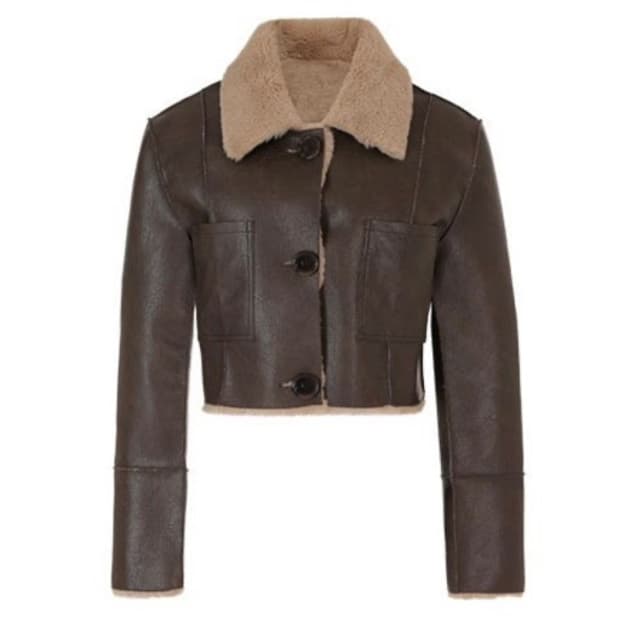 낫유어로즈 숏 리버시블 무스탕 브라운 S