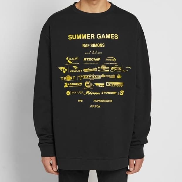 17FW 라프 시몬스 오버사이즈 서머 게임즈 스웨트셔츠 블랙
