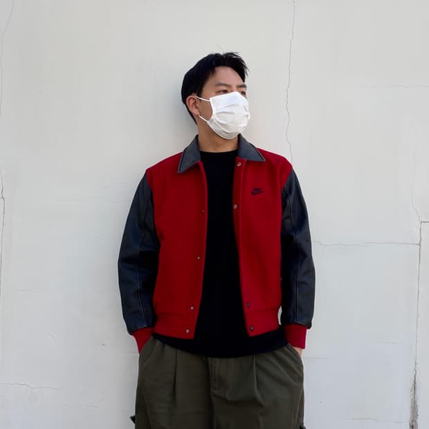 M)나이키 삼나 스포츠 90s 바시티 울 가죽 자켓