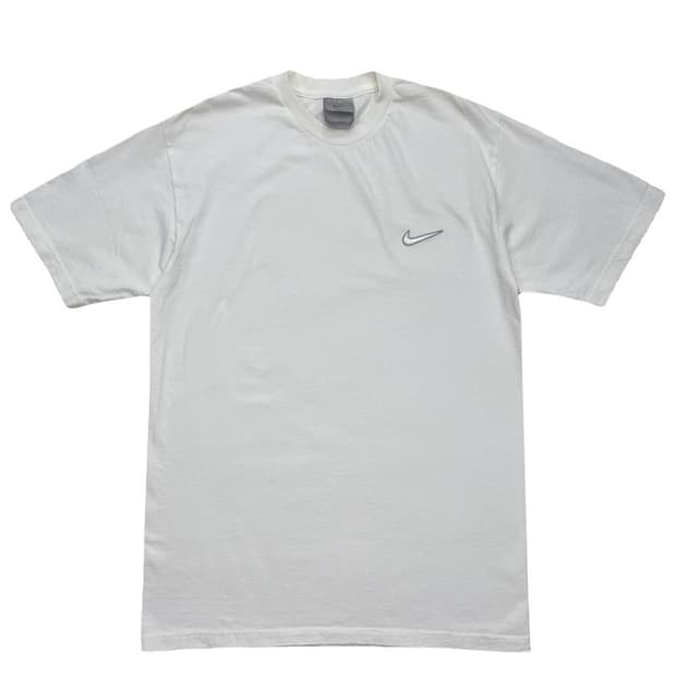 NIKE 올드스쿨 스우시 자수 티셔츠 크림 S
