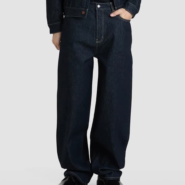 모드나인 와이드 셀비지 데님 32