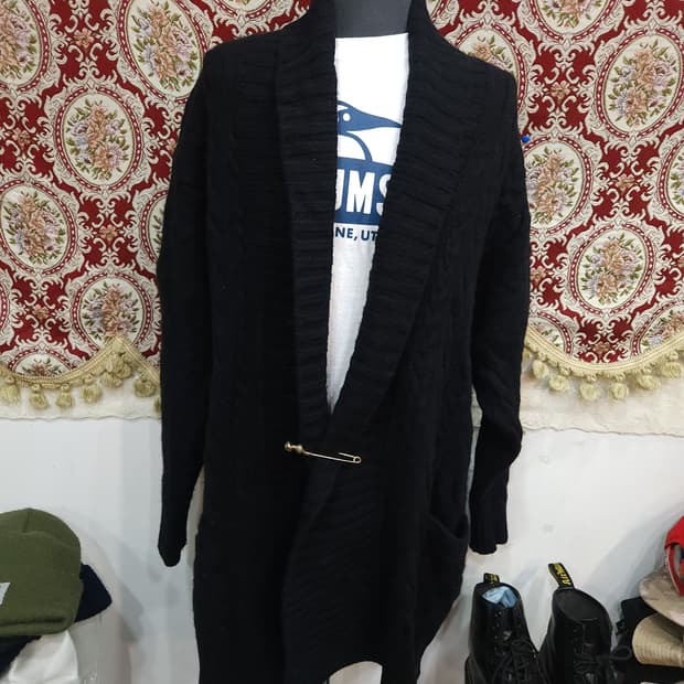 폴로 랄프로렌 메리노울 꽈배기 니트 케이프 가디건

