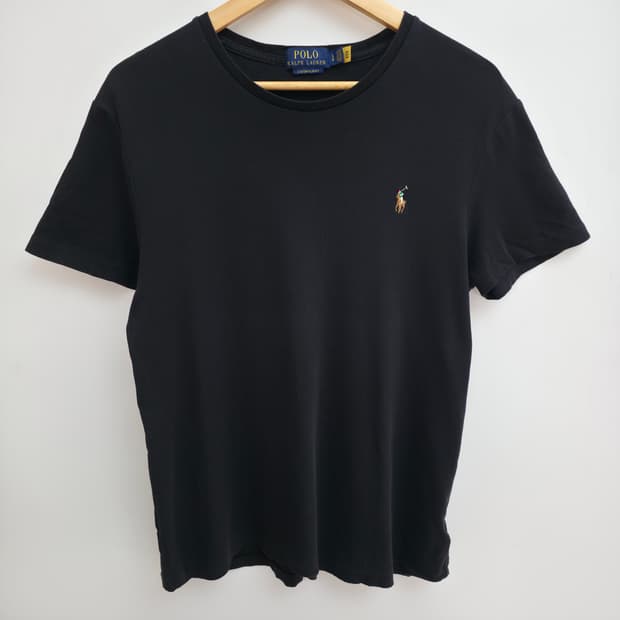 [L] 폴로 랄프로렌 블랙 반팔티 신형 큐알택