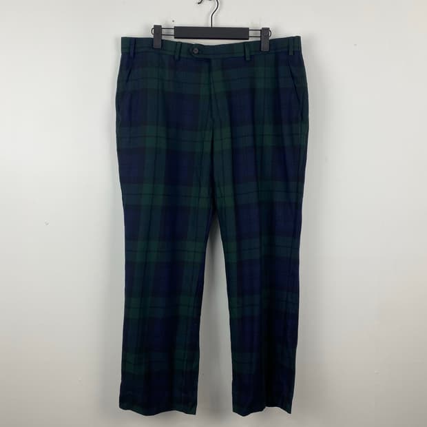 폴로 랄프로렌 타탄 체크 울 팬츠 트라우저 35/30 <494>