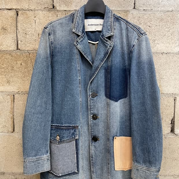 앤더슨벨 데님 패치 리워크 자켓 