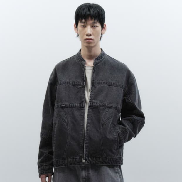 인사일런스 디바이드 패널 데님 바이커 자켓 BLACK L사이즈