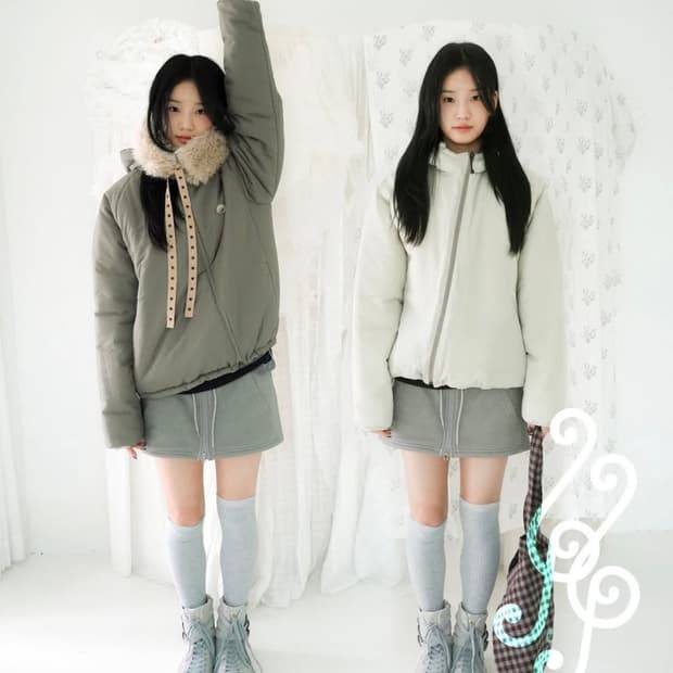 인앤양 리버시블 패딩 피스타치오 패딩