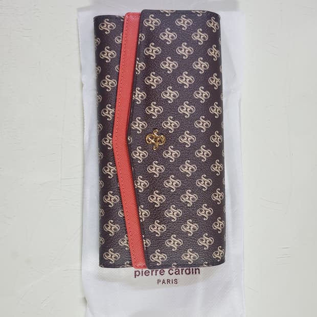 피에르가르뎅 브라운 패턴 장지갑