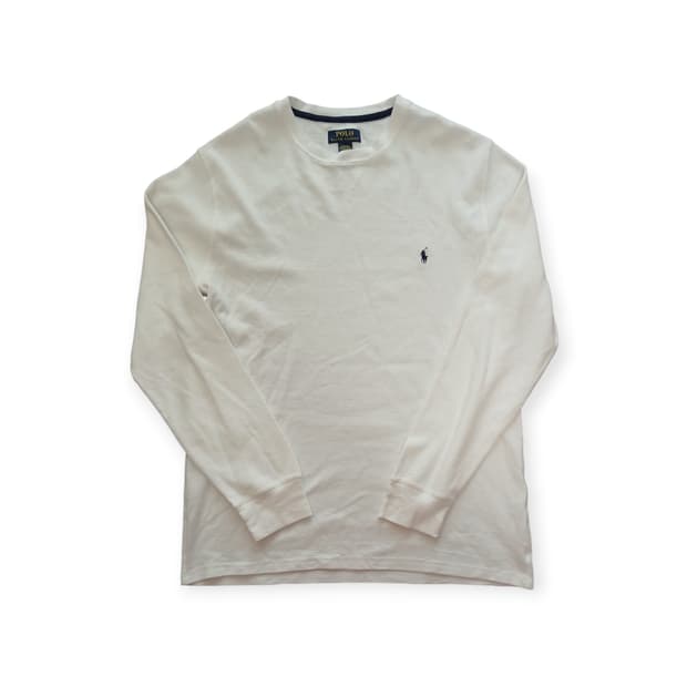 폴로 화이트 와플 롱슬리브 