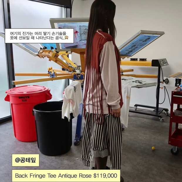 공테잎 백프린지티 앤티크로즈