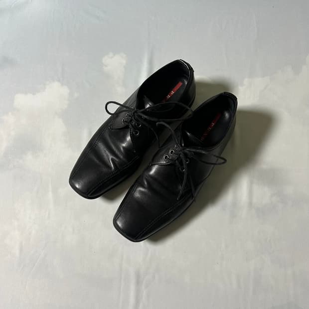 Prada sports derby shoes black
