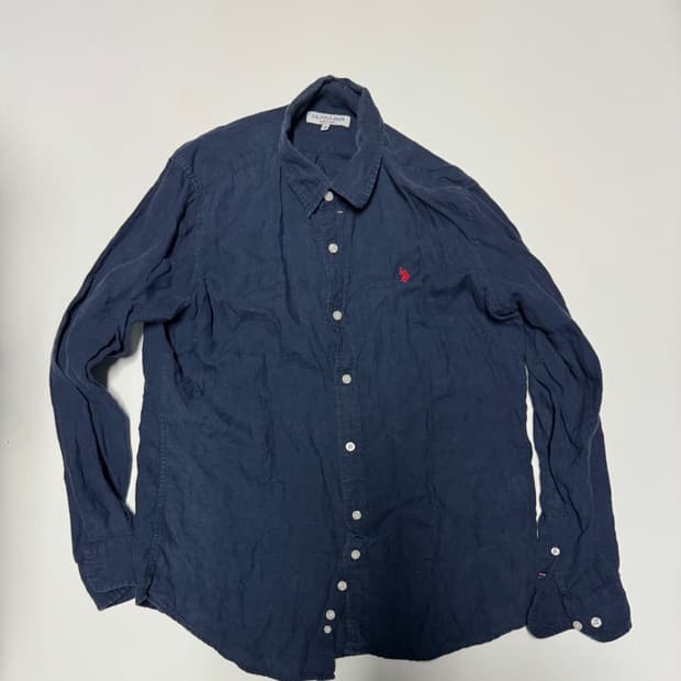 US 폴로 아센 22년도 린넨 긴팔 셔츠 M 네이비