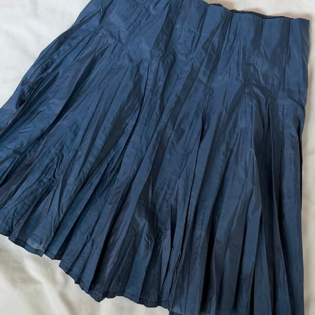 Lanvin rinkle blue pleats skirt